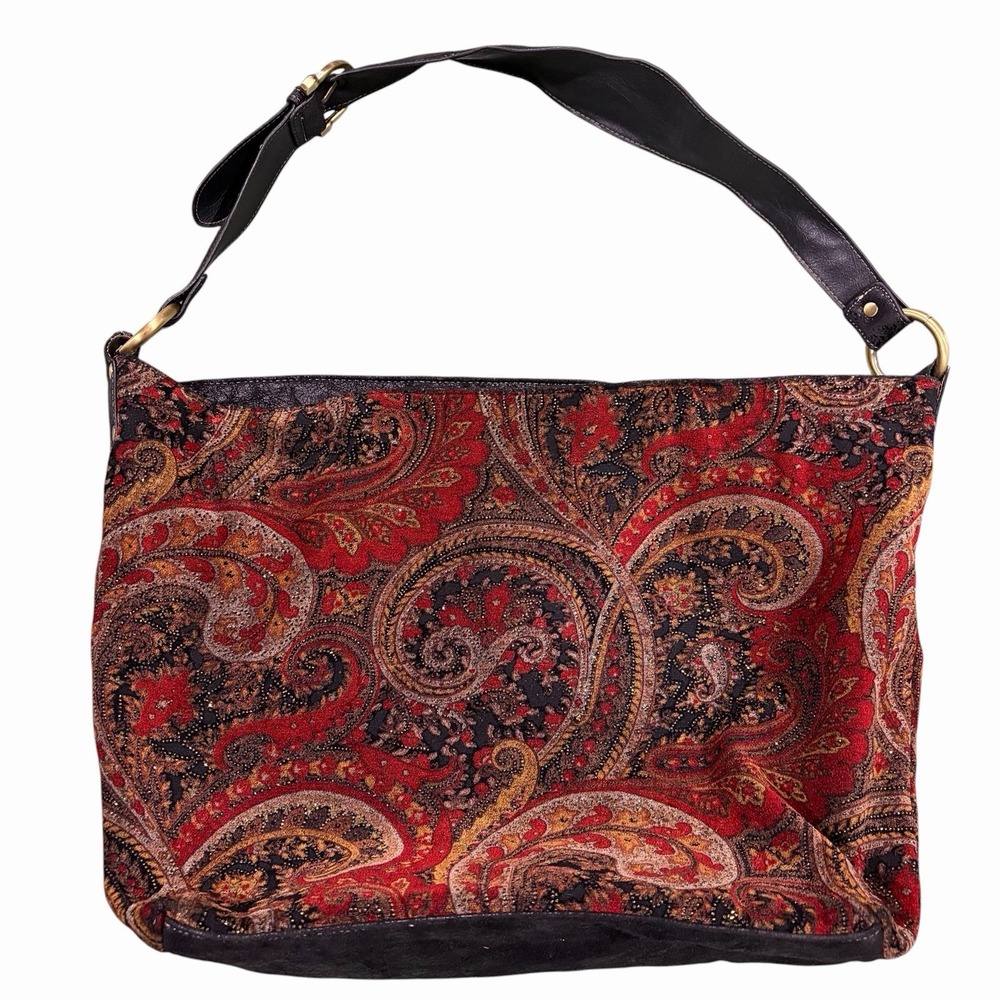 Sonoma hobo featuring a paisley pattern With Sparkle Thread Red Black Gold Boho